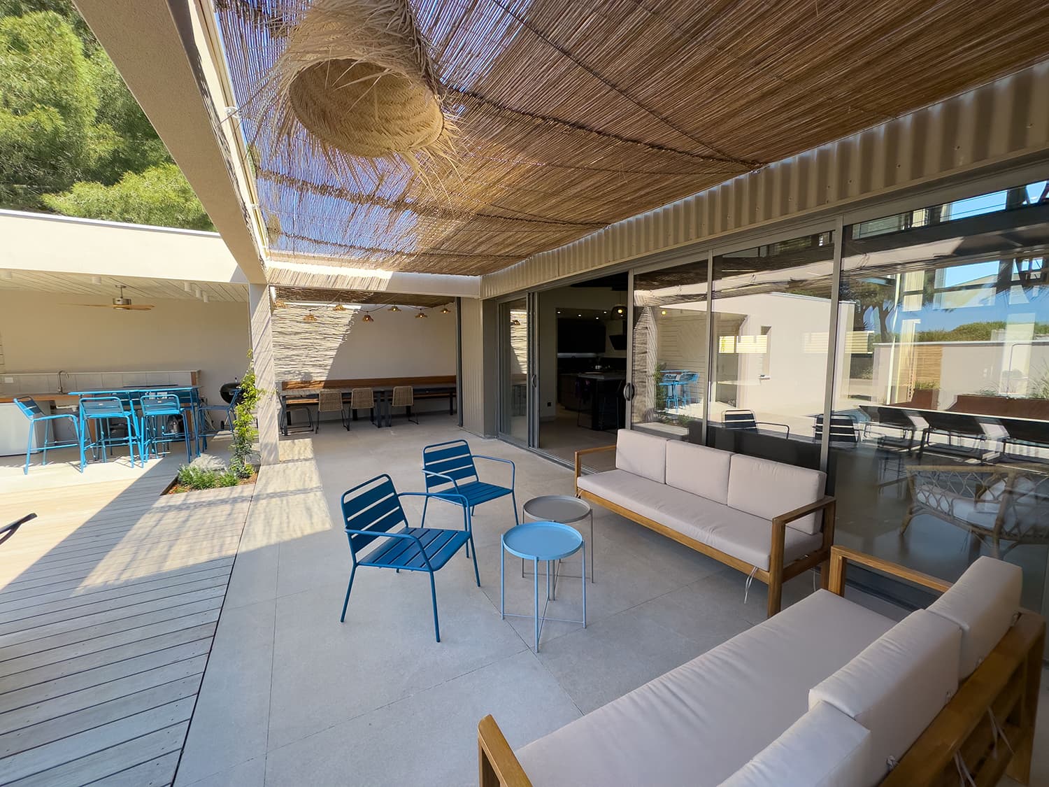 Shaded dining terrace