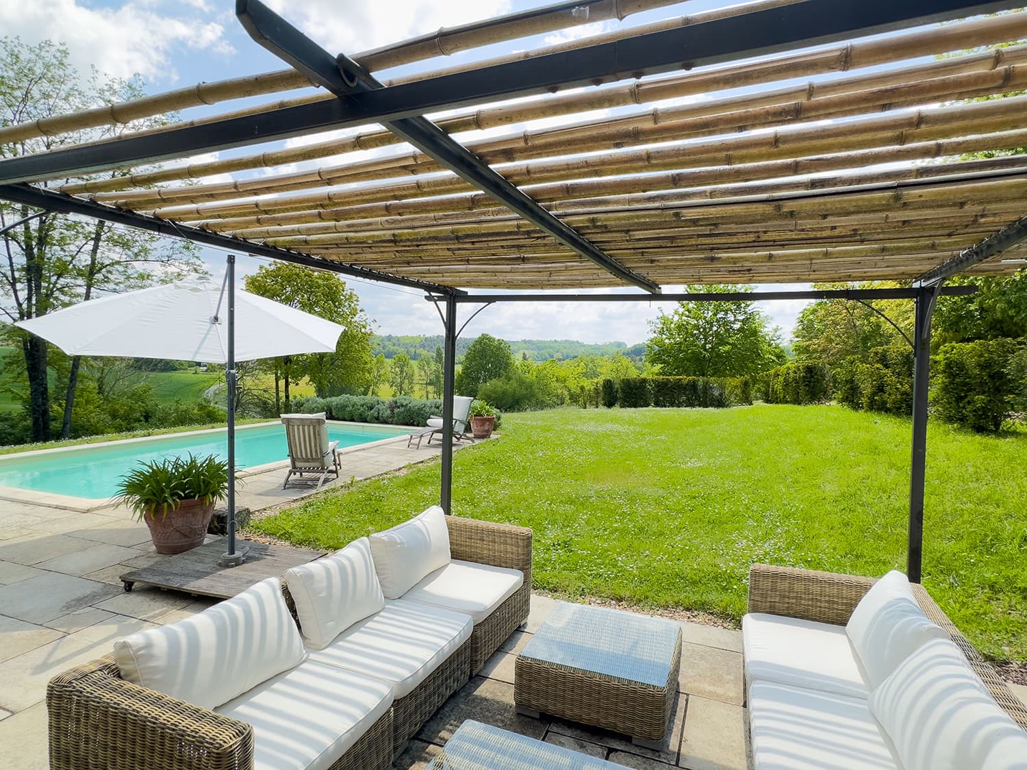 Shaded dining terrace