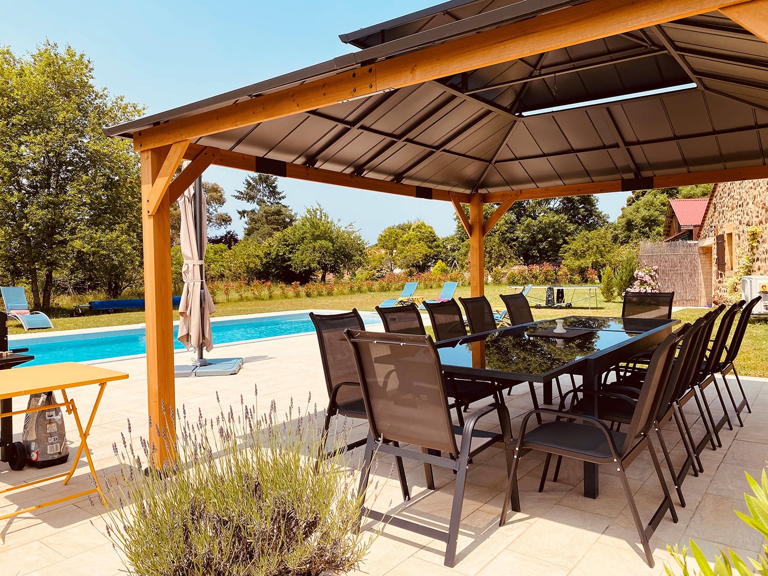Shaded dining terrace