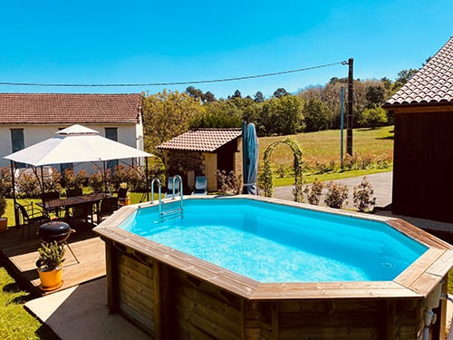 Private above-ground heated pool