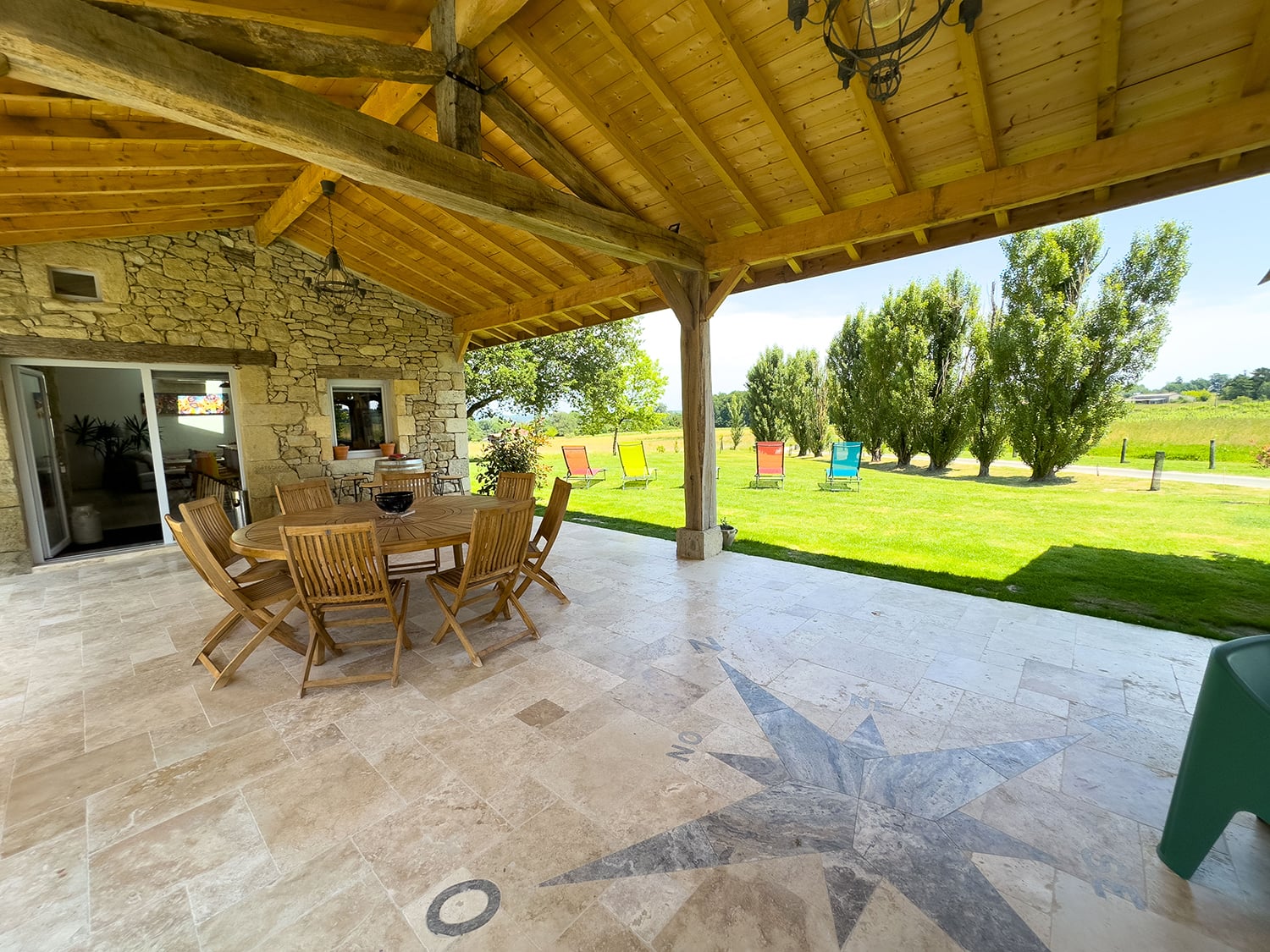 Shaded dining terrace