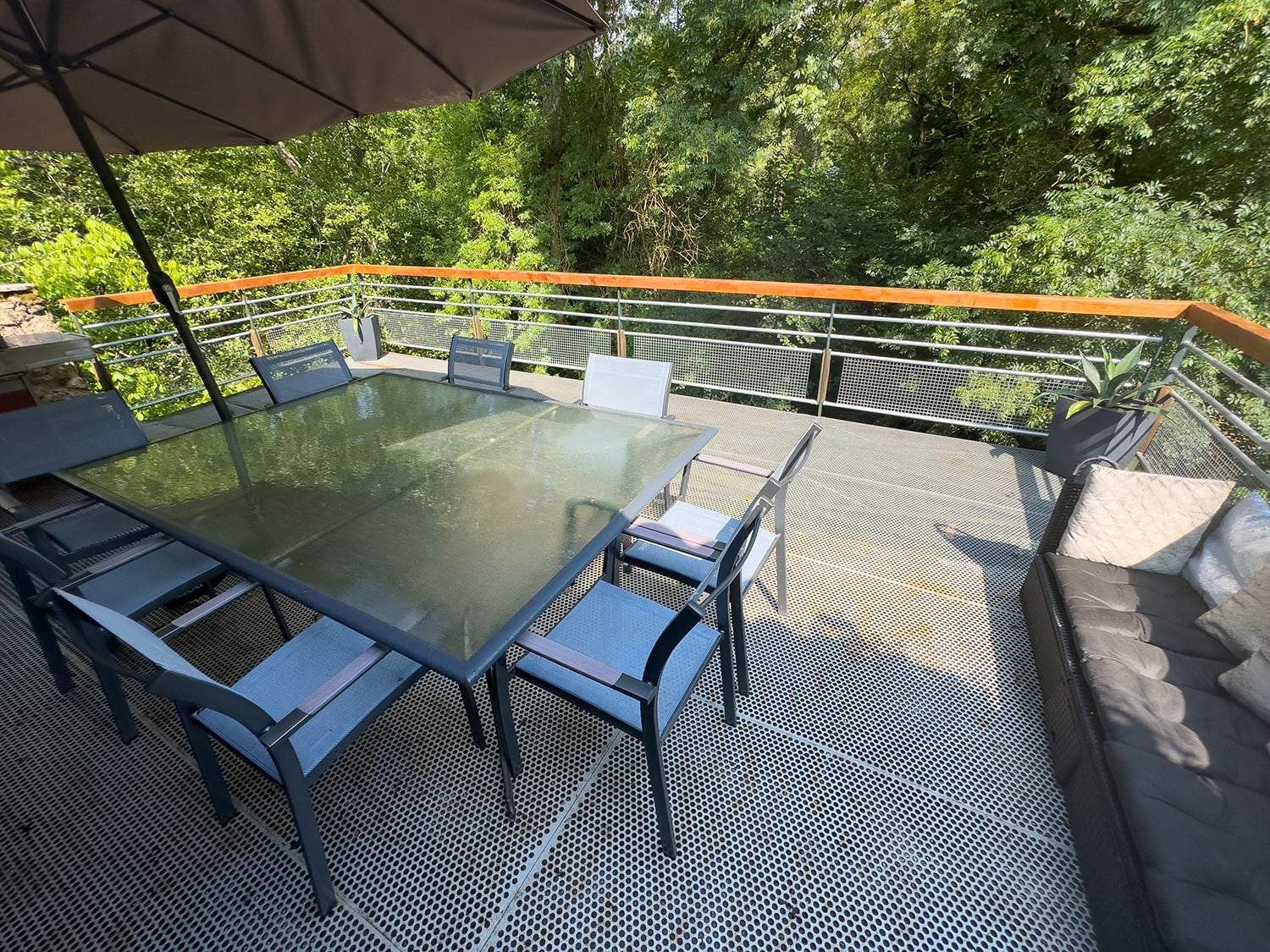 Shaded dining terrace