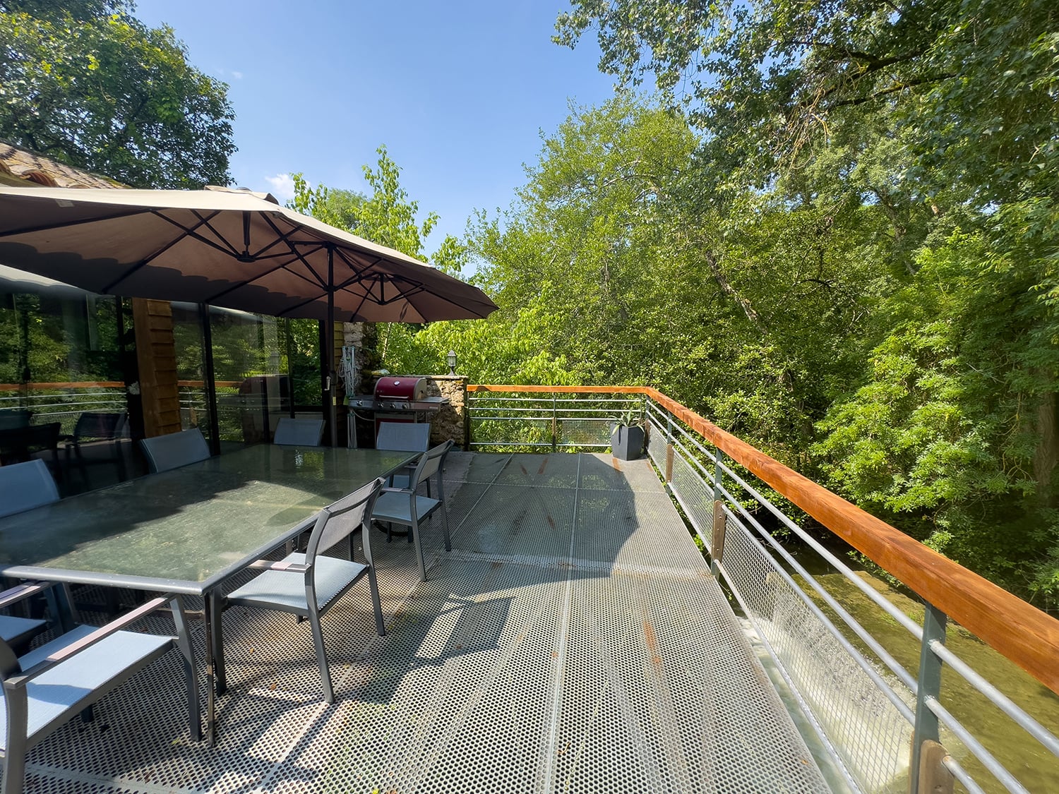Shaded dining terrace