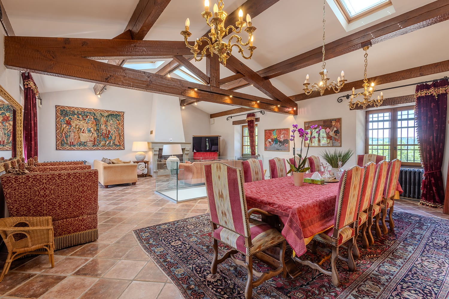 Dining room | Vacation château in Castelreng