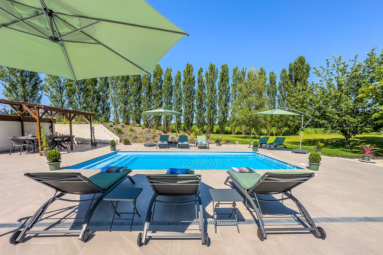 Private heated pool