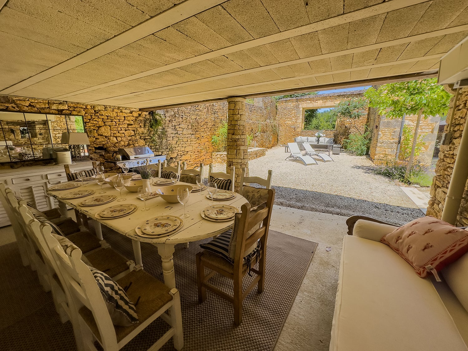 Shaded dining terrace