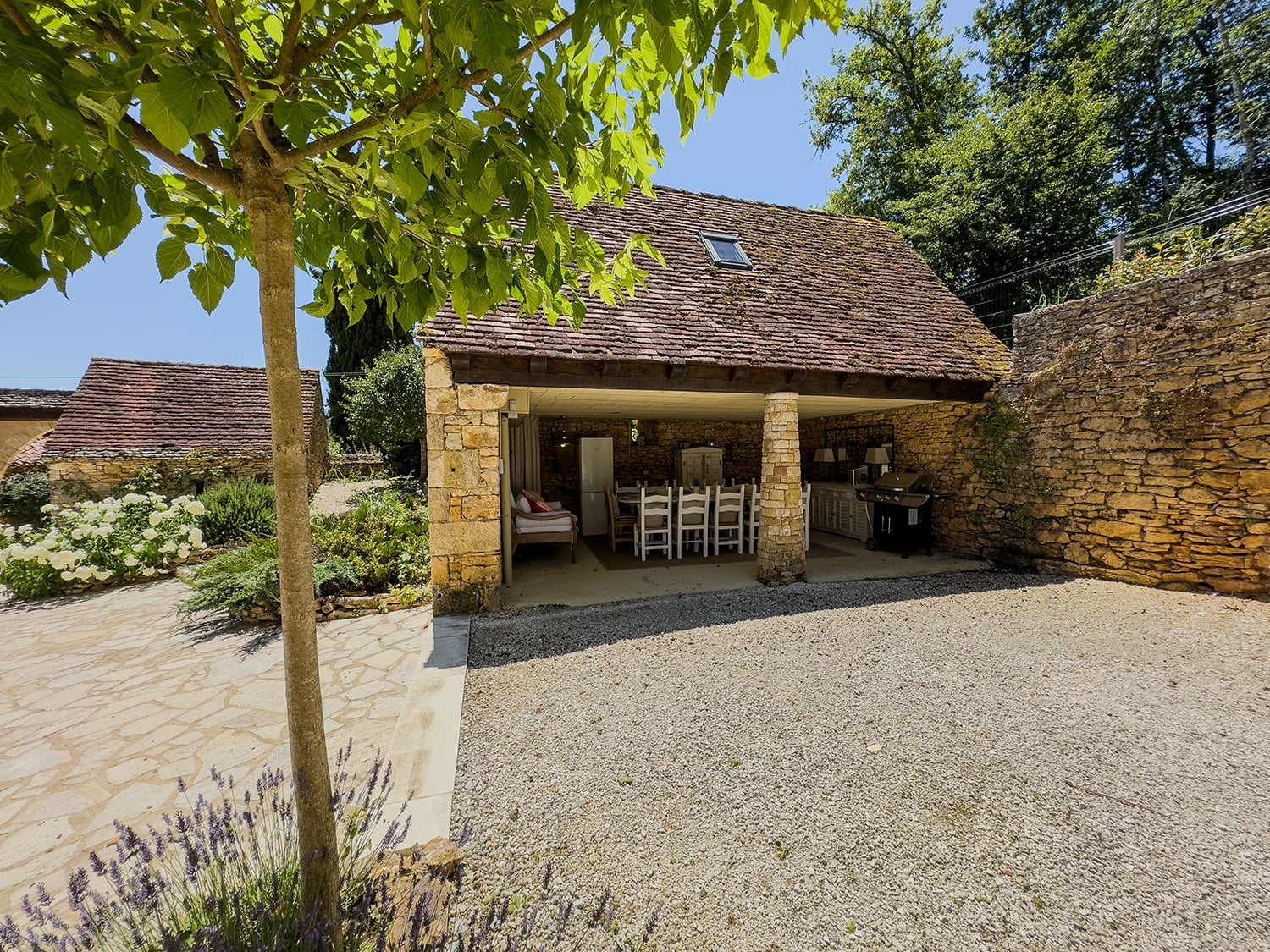 Shaded dining terrace