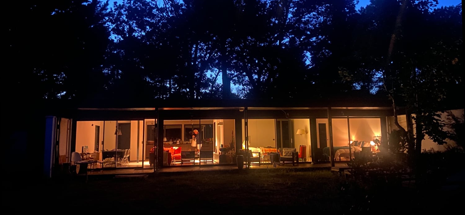 Holiday home in Lacanau at night