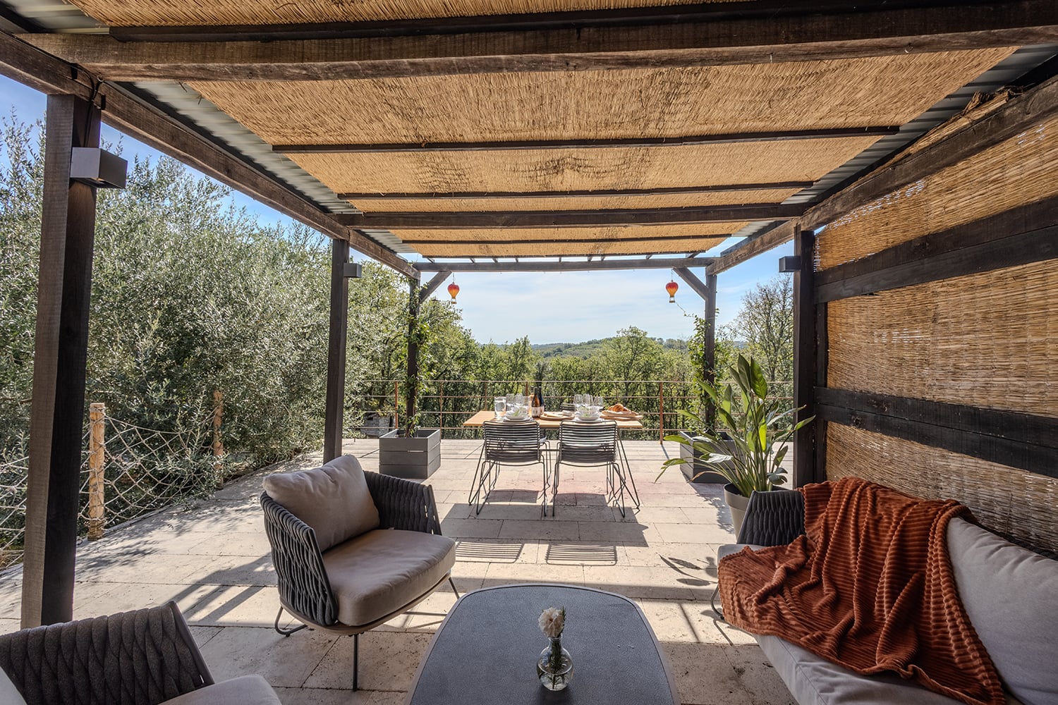 Shaded dining terrace