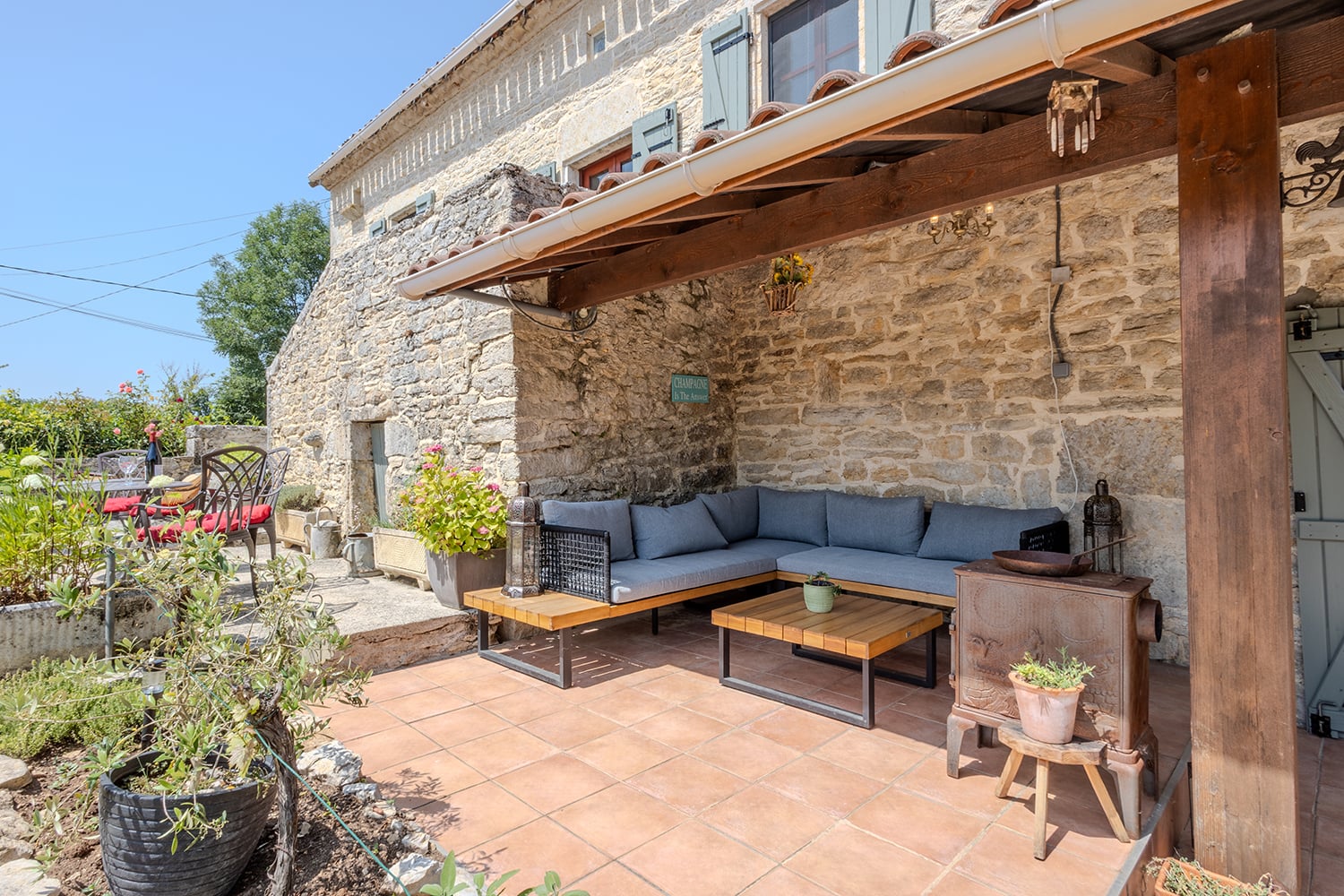 Shaded terrace