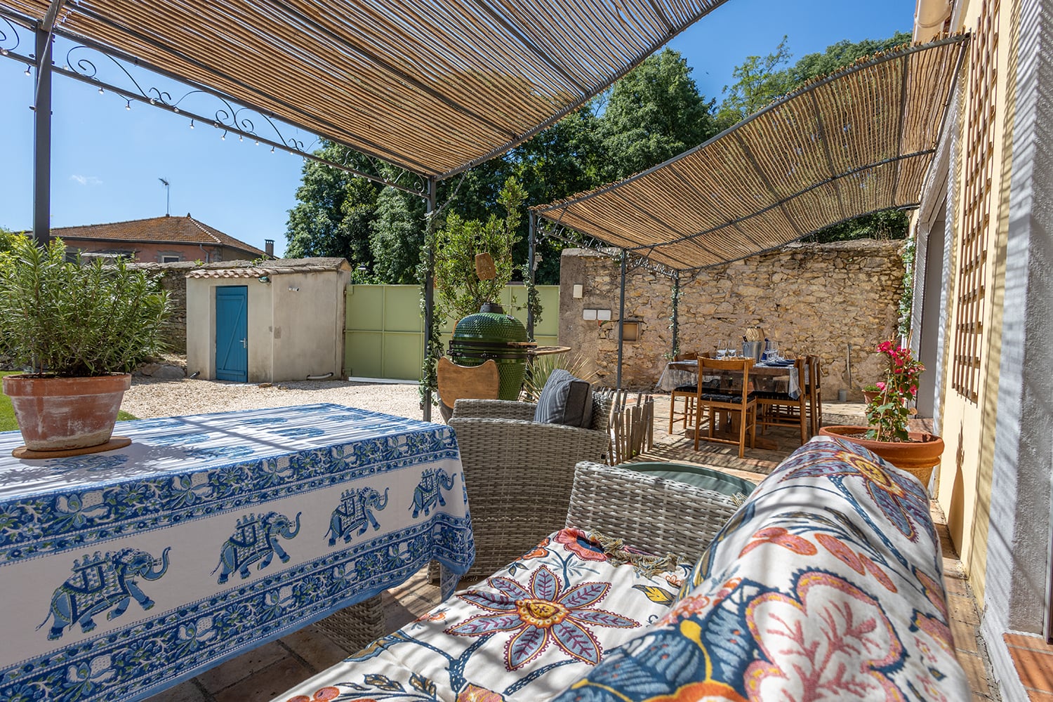 Shaded dining terrace