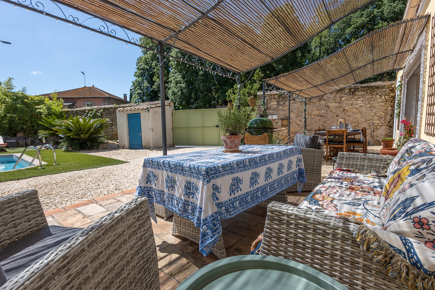 Shaded dining terrace