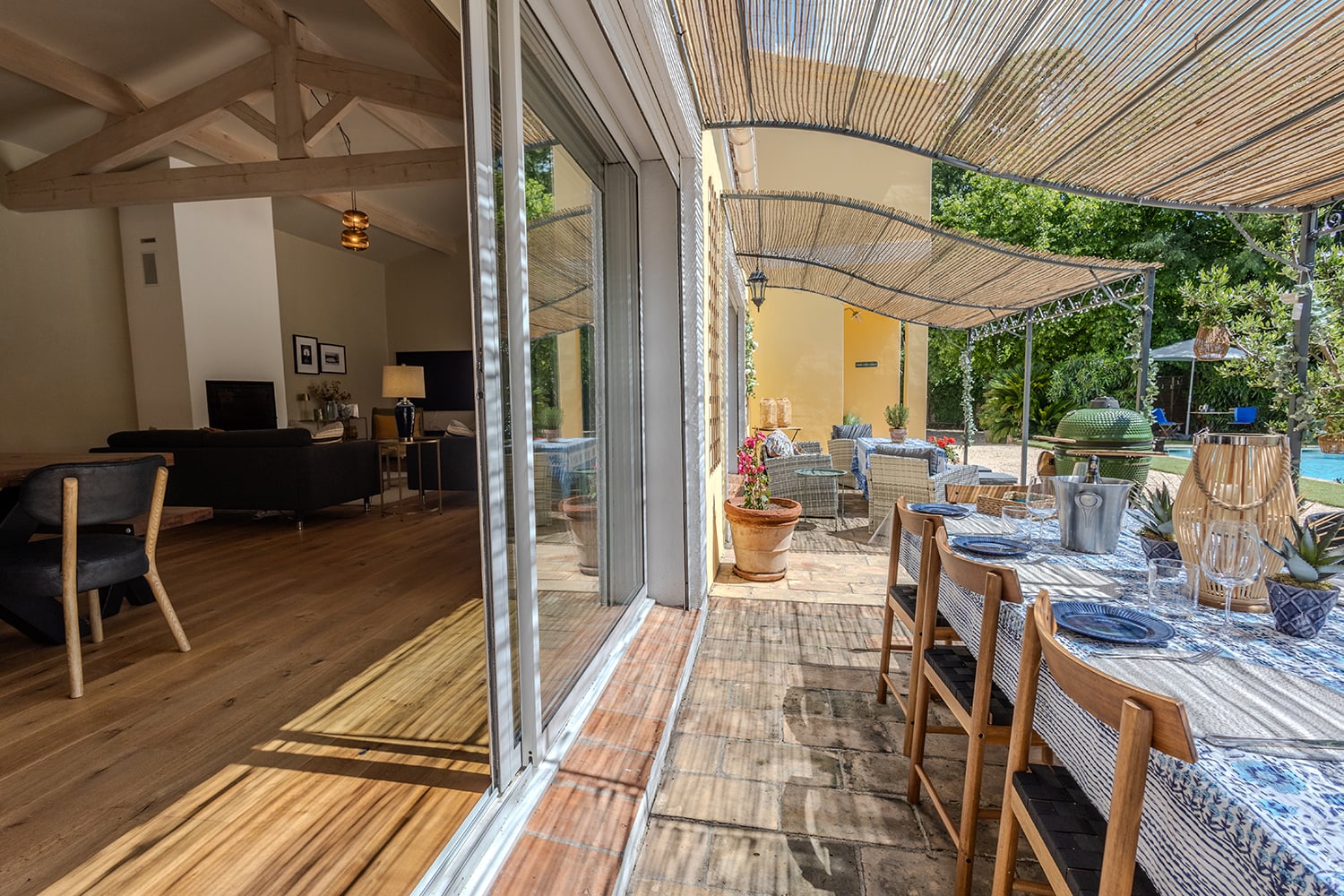 Shaded dining terrace