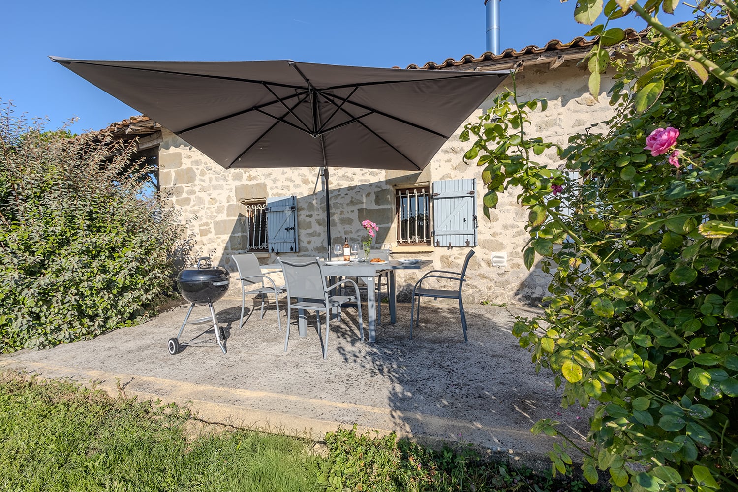 Shaded dining terrace