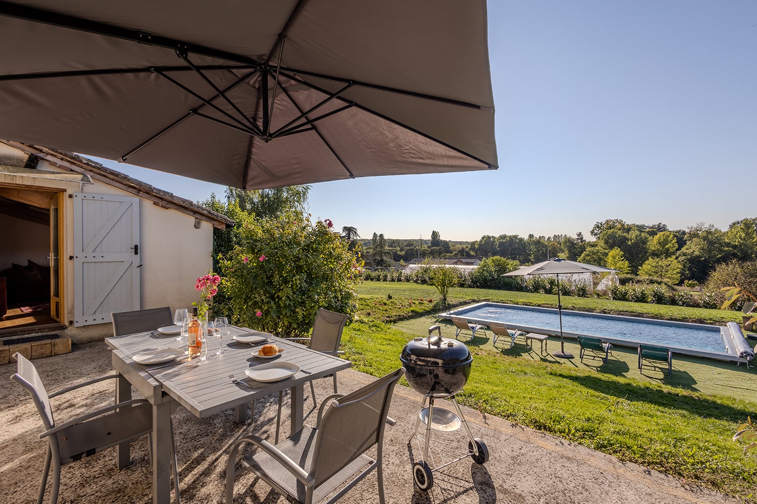 Shaded dining terrace