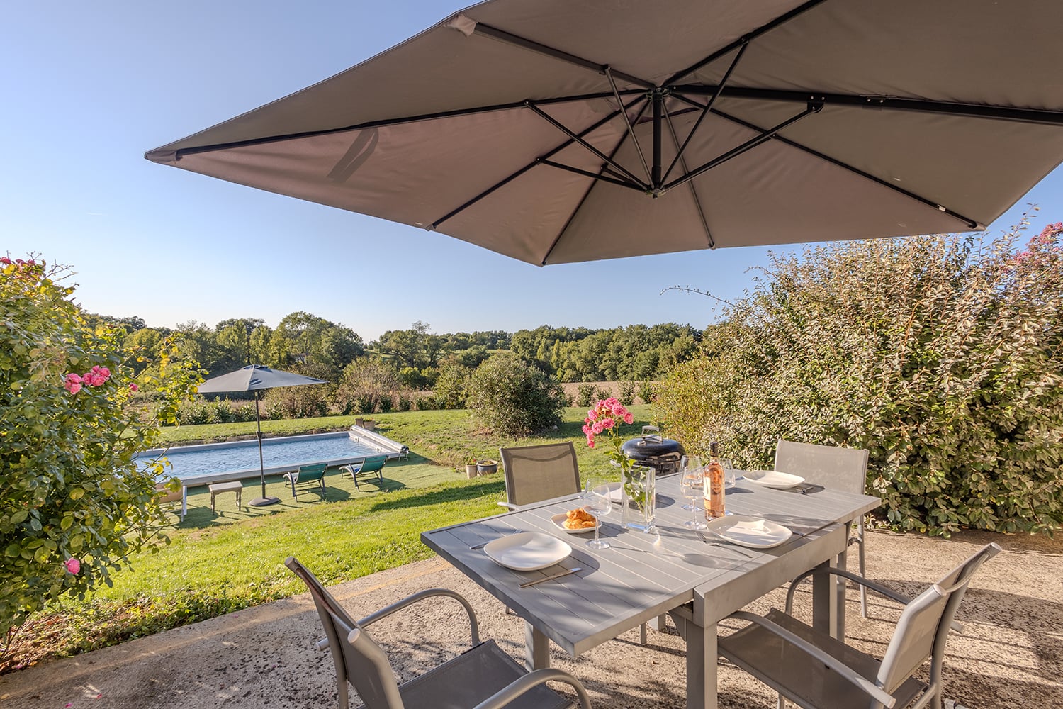 Shaded dining terrace