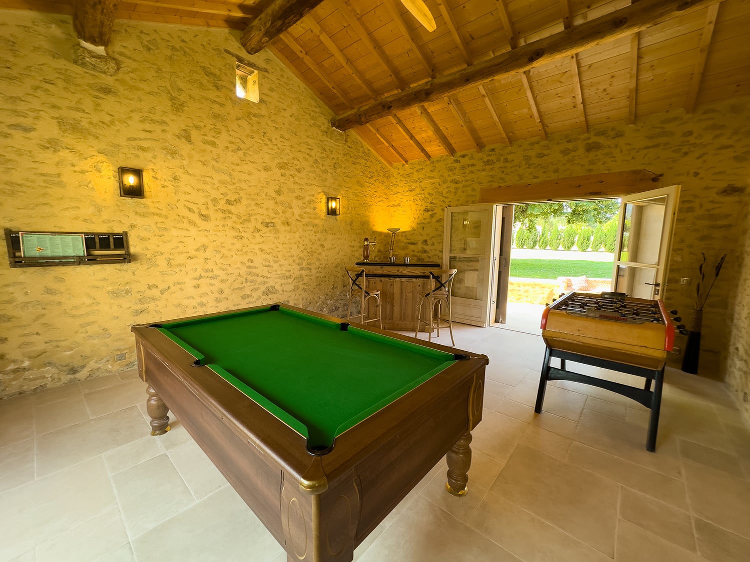 Snooker table in pavilion