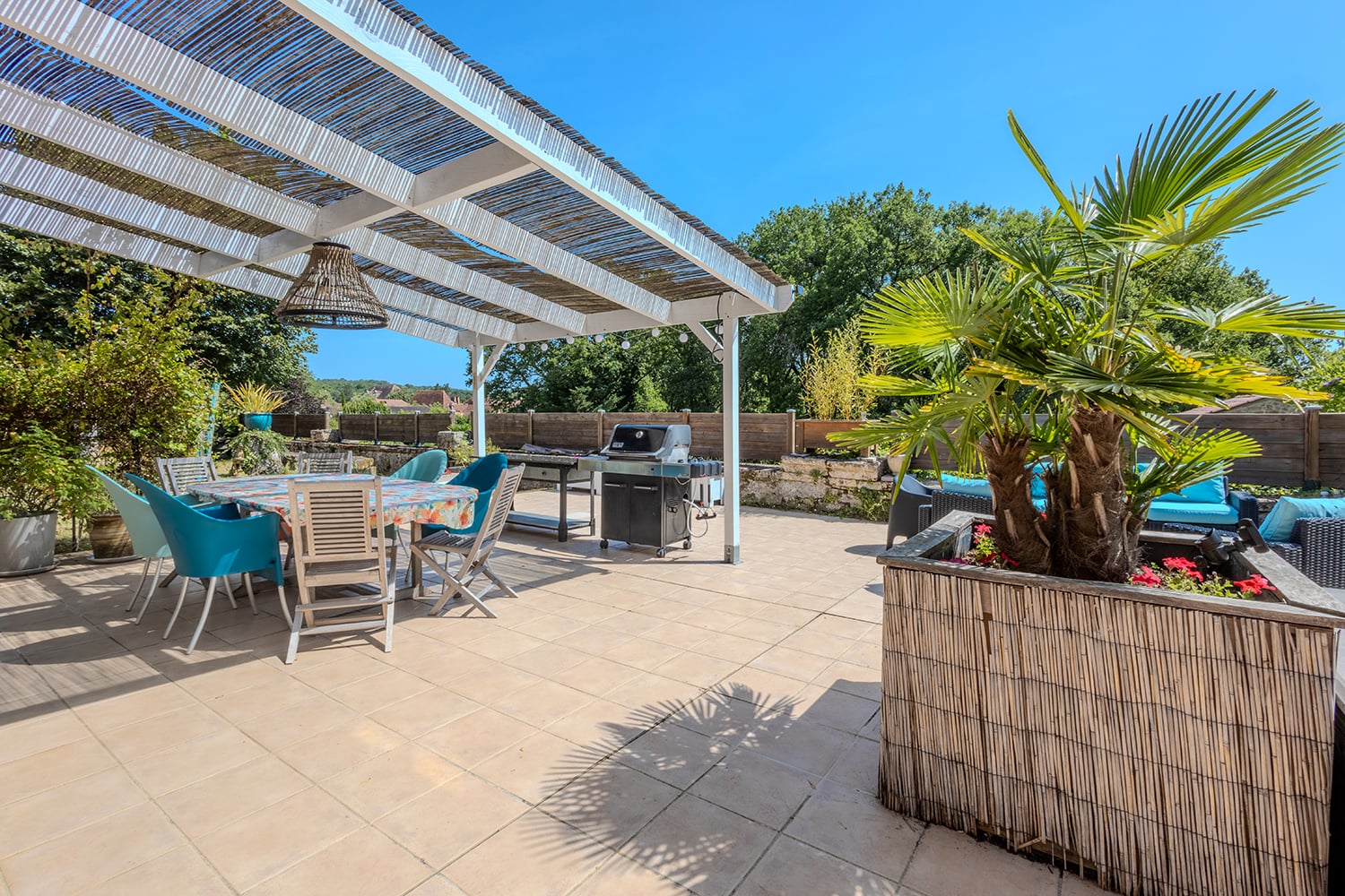 Shaded dining terrace