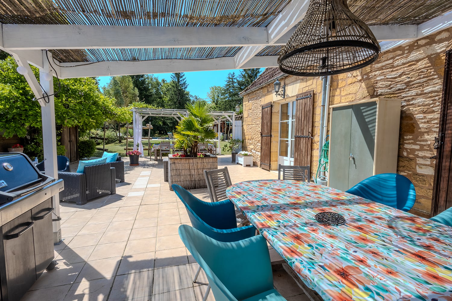 Shaded dining terrace