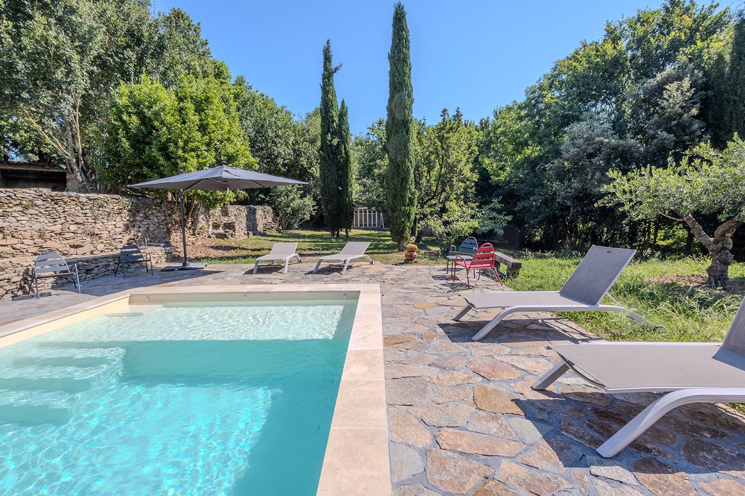 Private heated pool