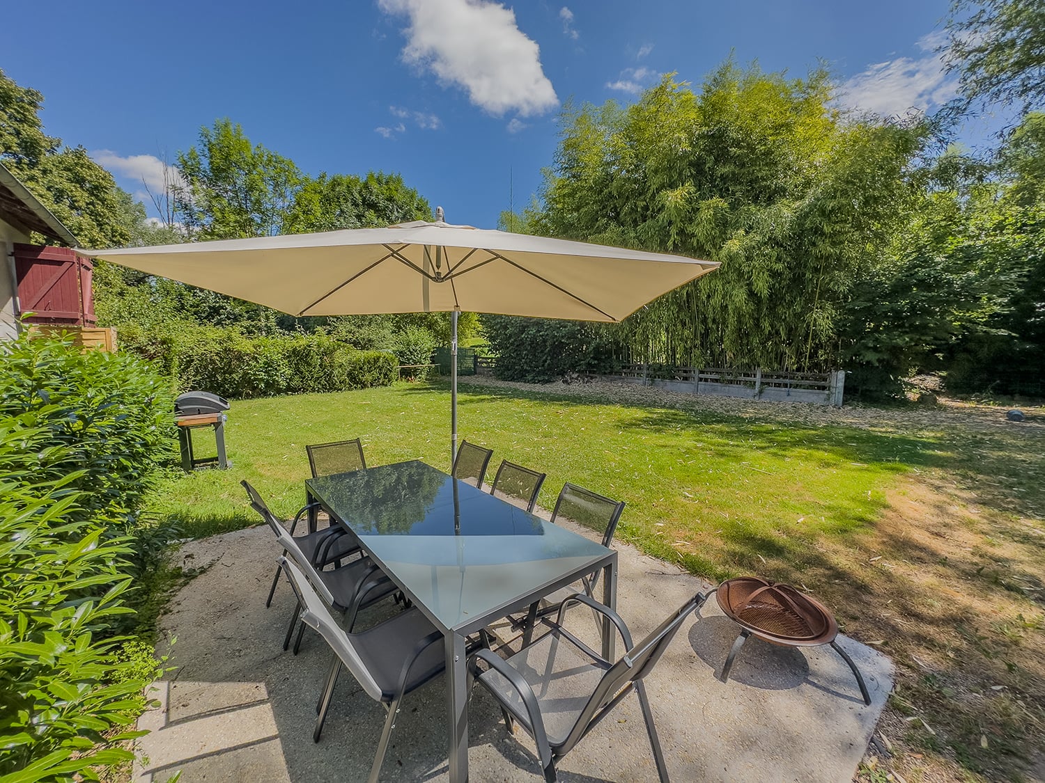 Shaded dining terrace