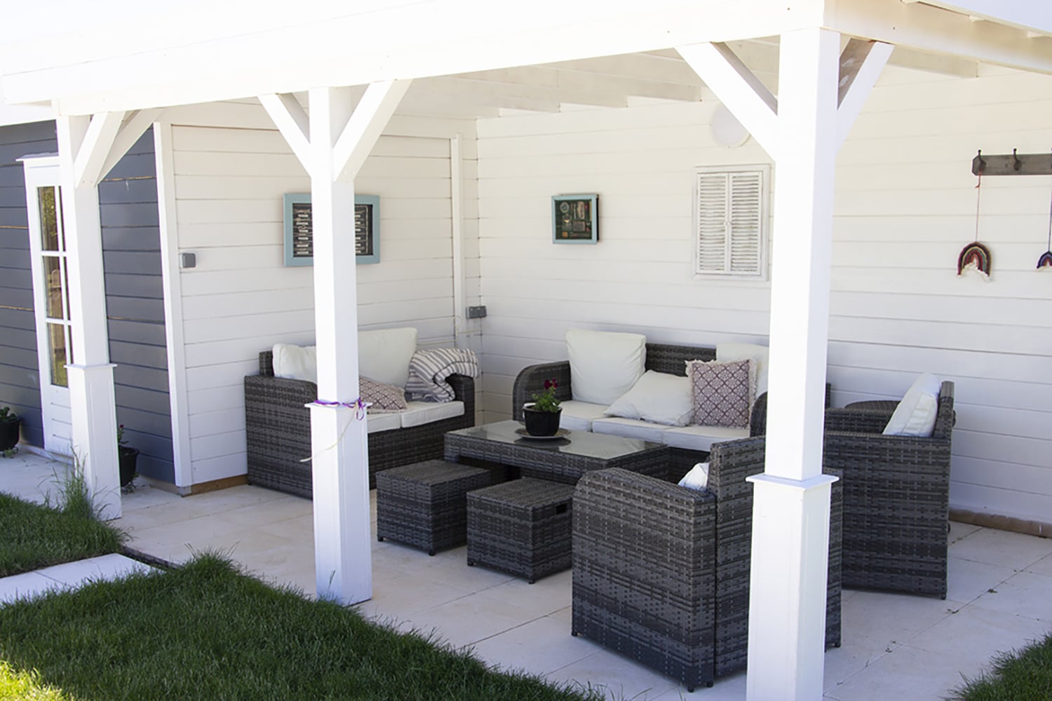 Shaded pool terrace