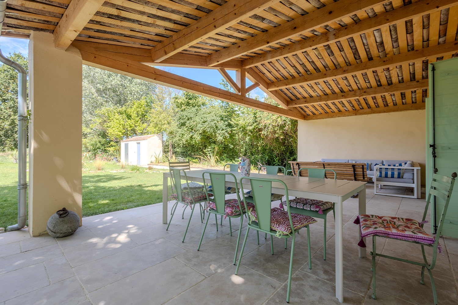 Shaded dining terrace