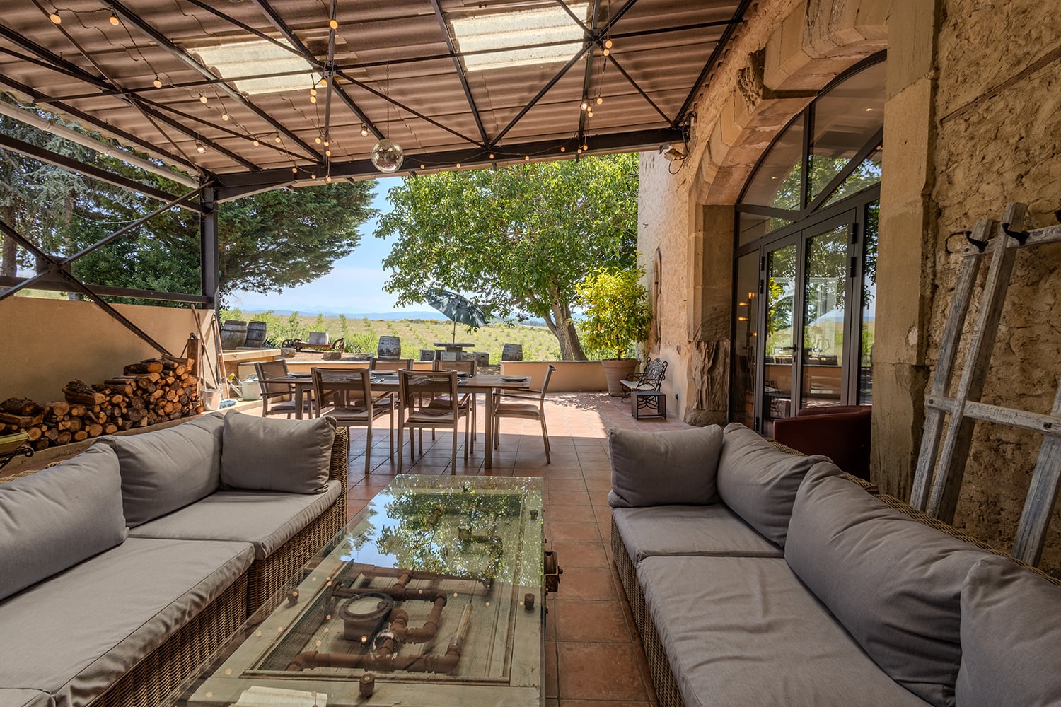Shaded terrace