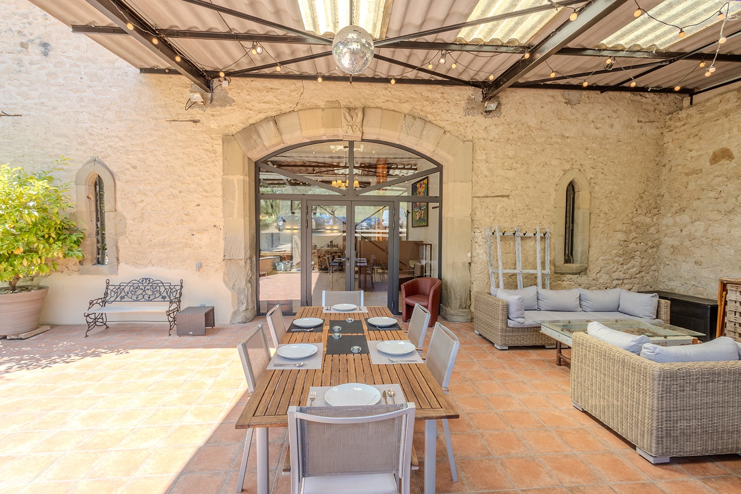 Shaded terrace