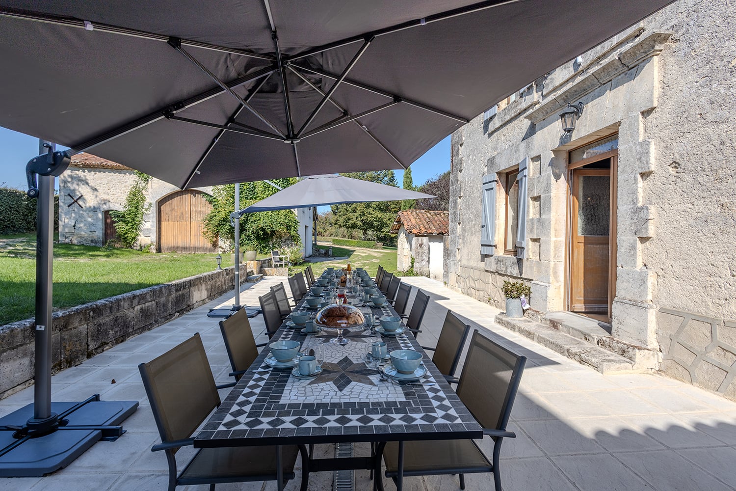 Shaded dining terrace