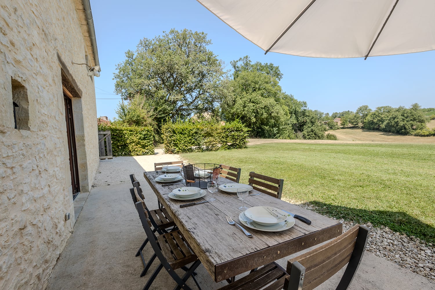 Shaded dining terrace