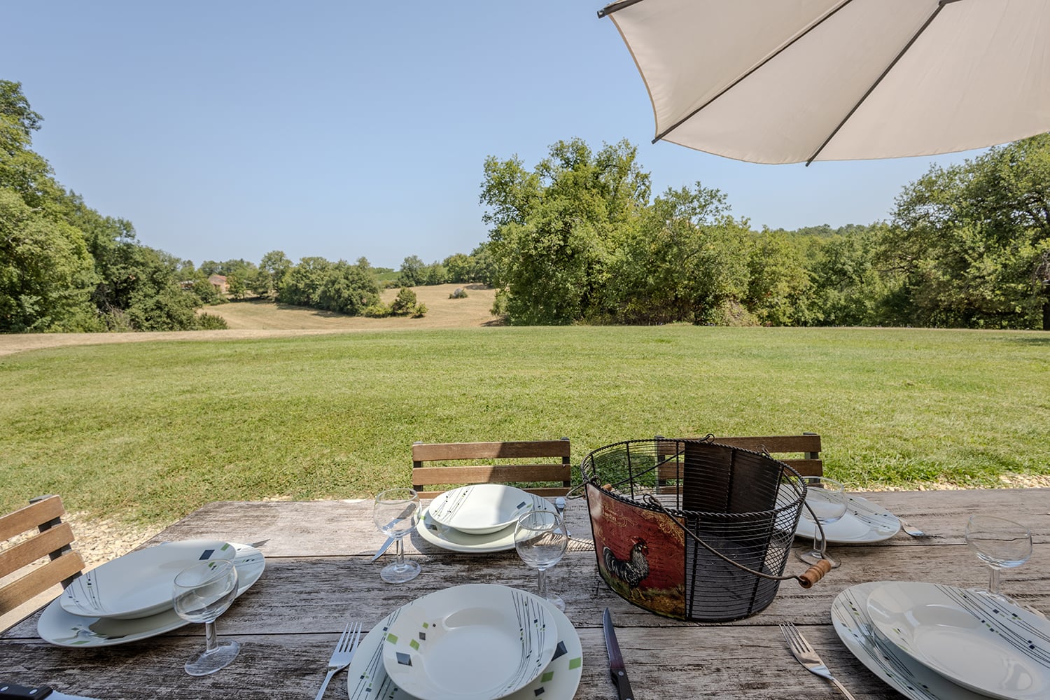 Shaded dining terrace