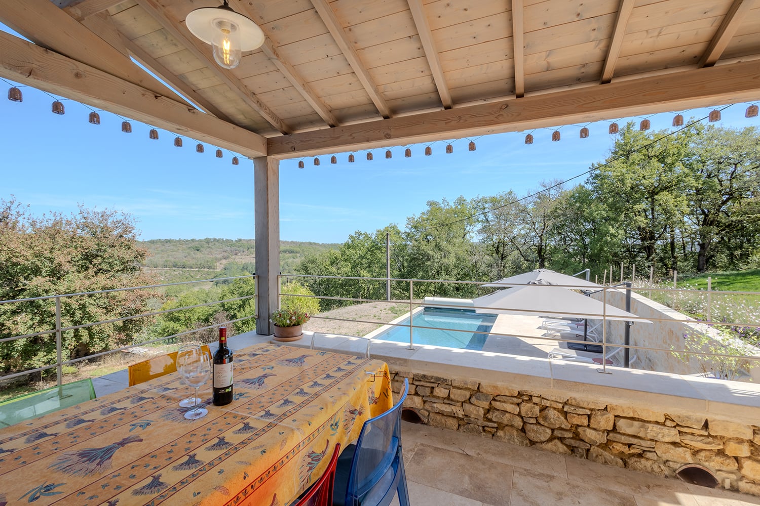 Shaded dining terrace