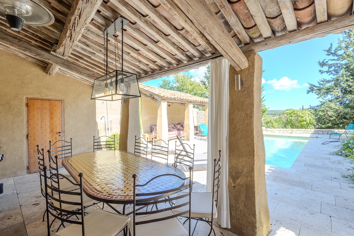Shaded dining terrace