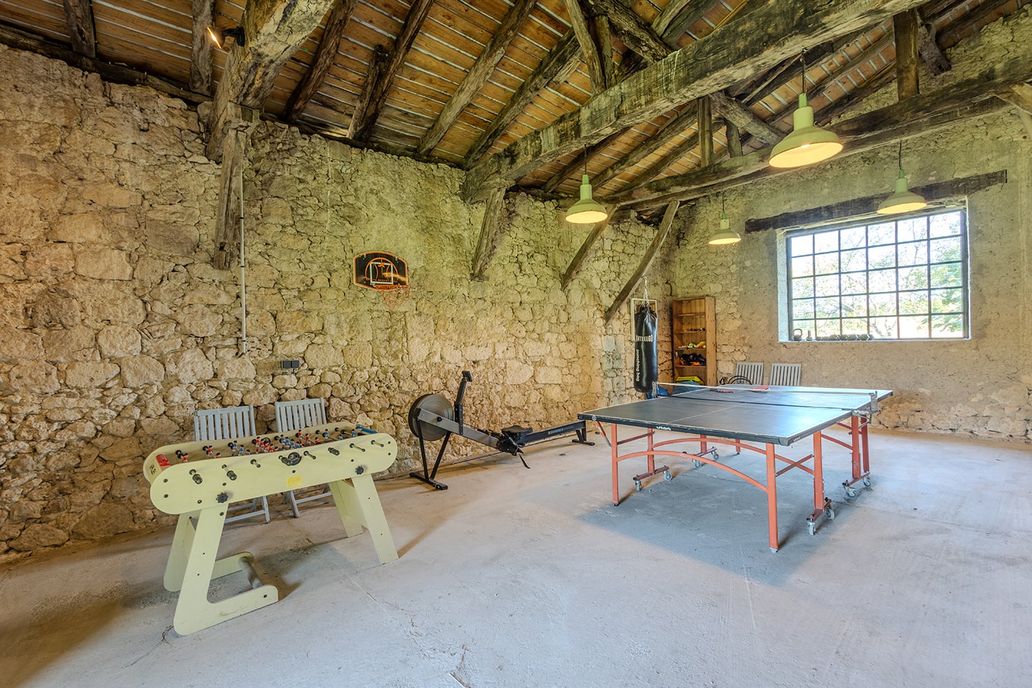Games room with table tennis and table football