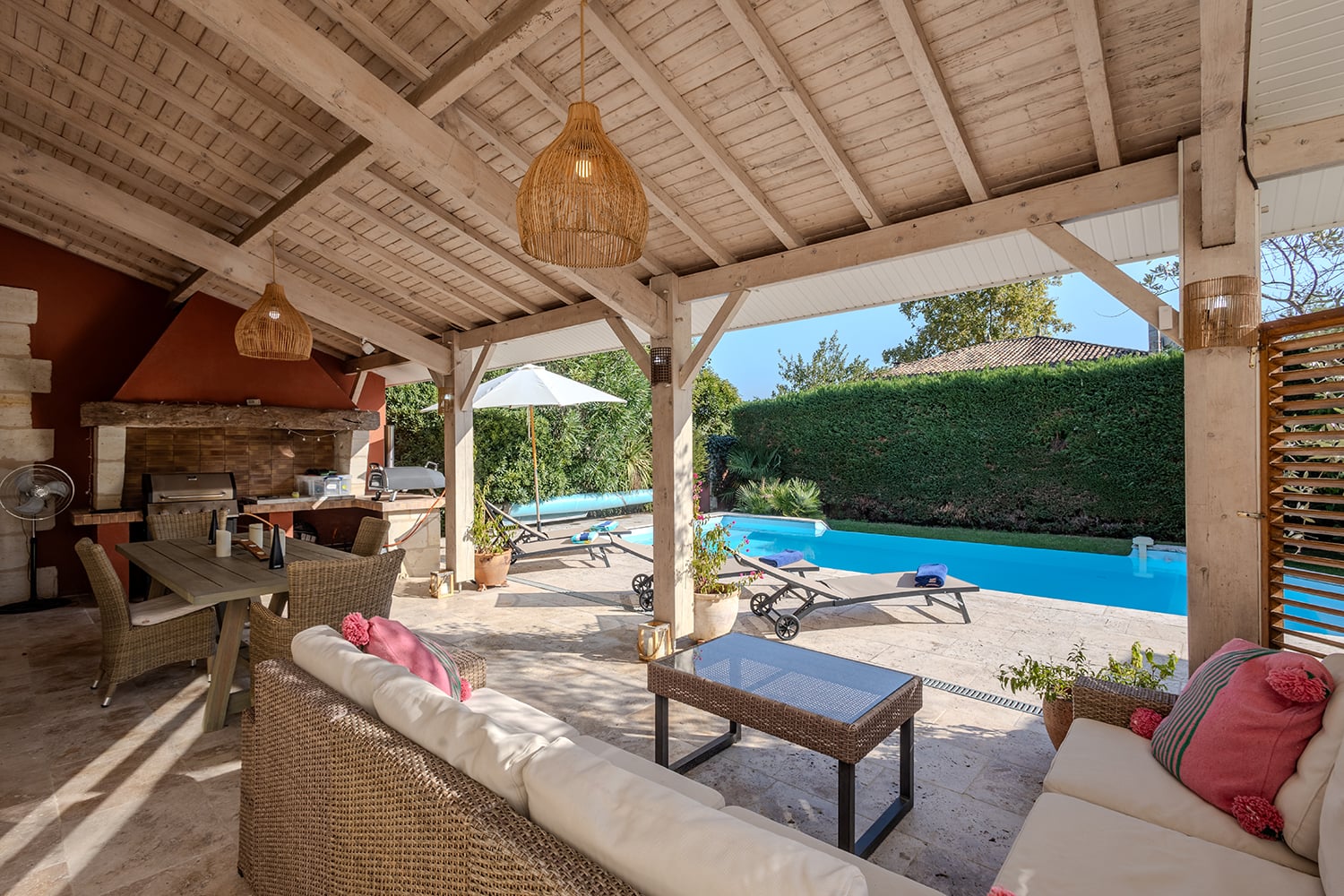 Shaded dining terrace