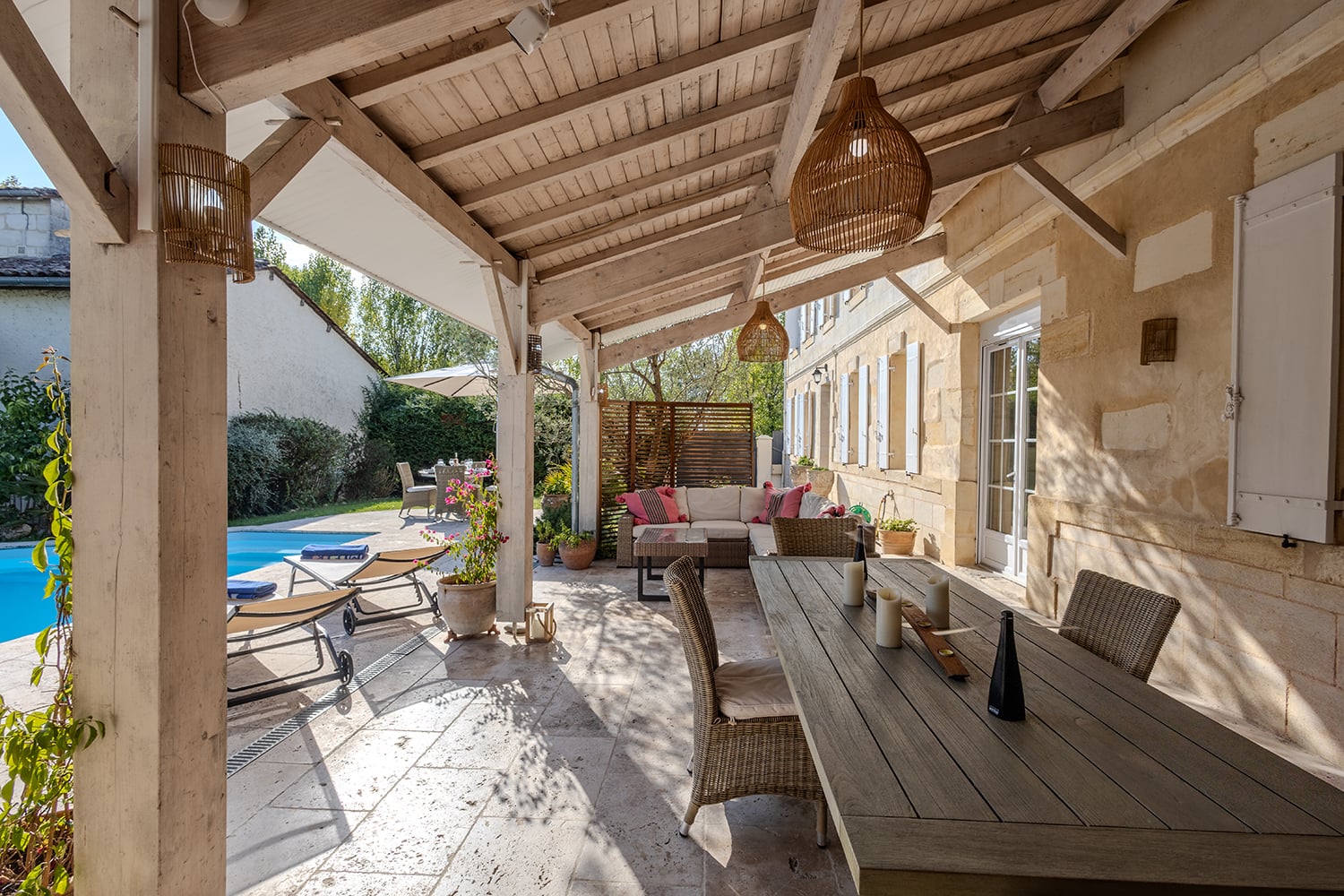 Shaded dining terrace