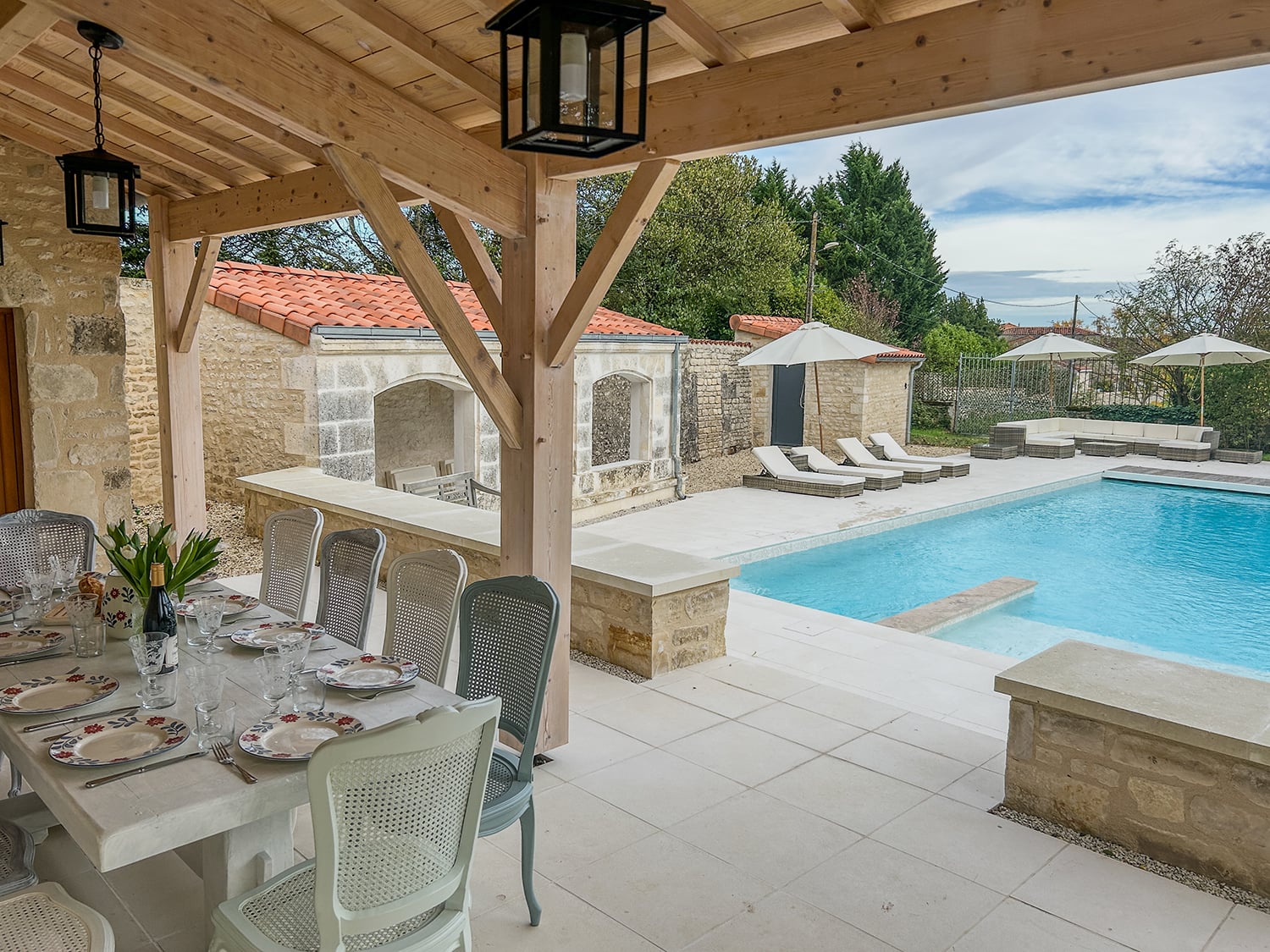 Shaded pool terrace Shaded pool terrace