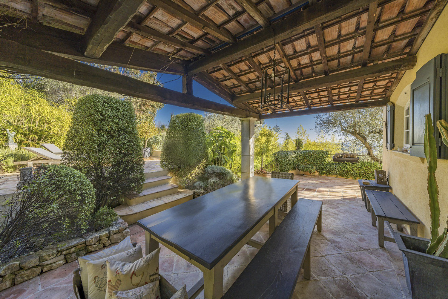 Shaded dining terrace