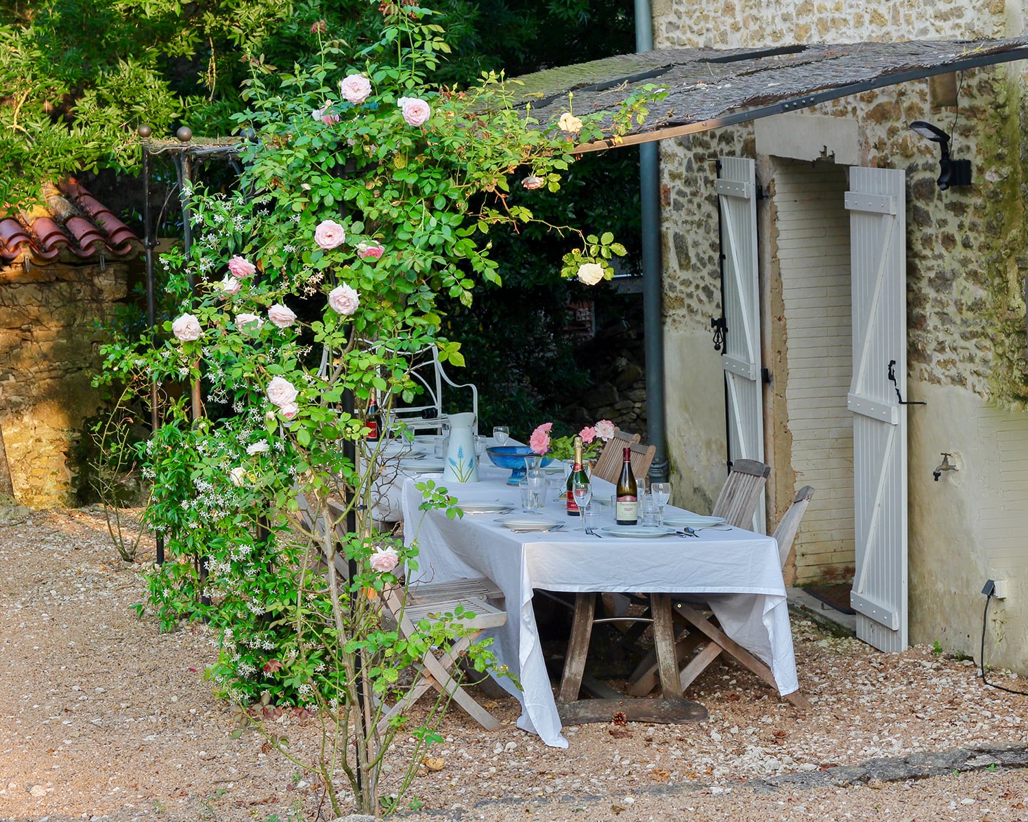 Shaded dining terrace