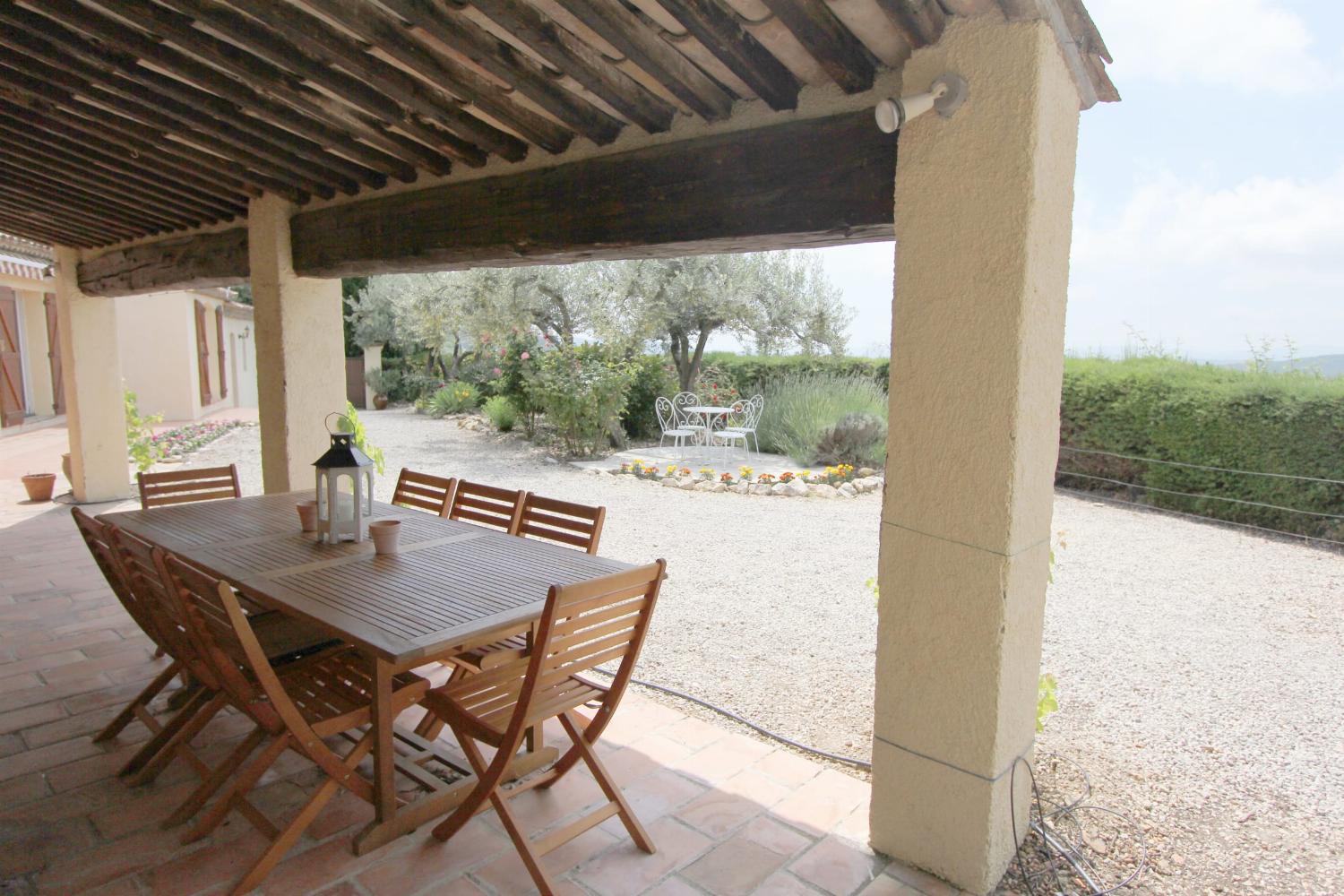 Shaded dining terrace