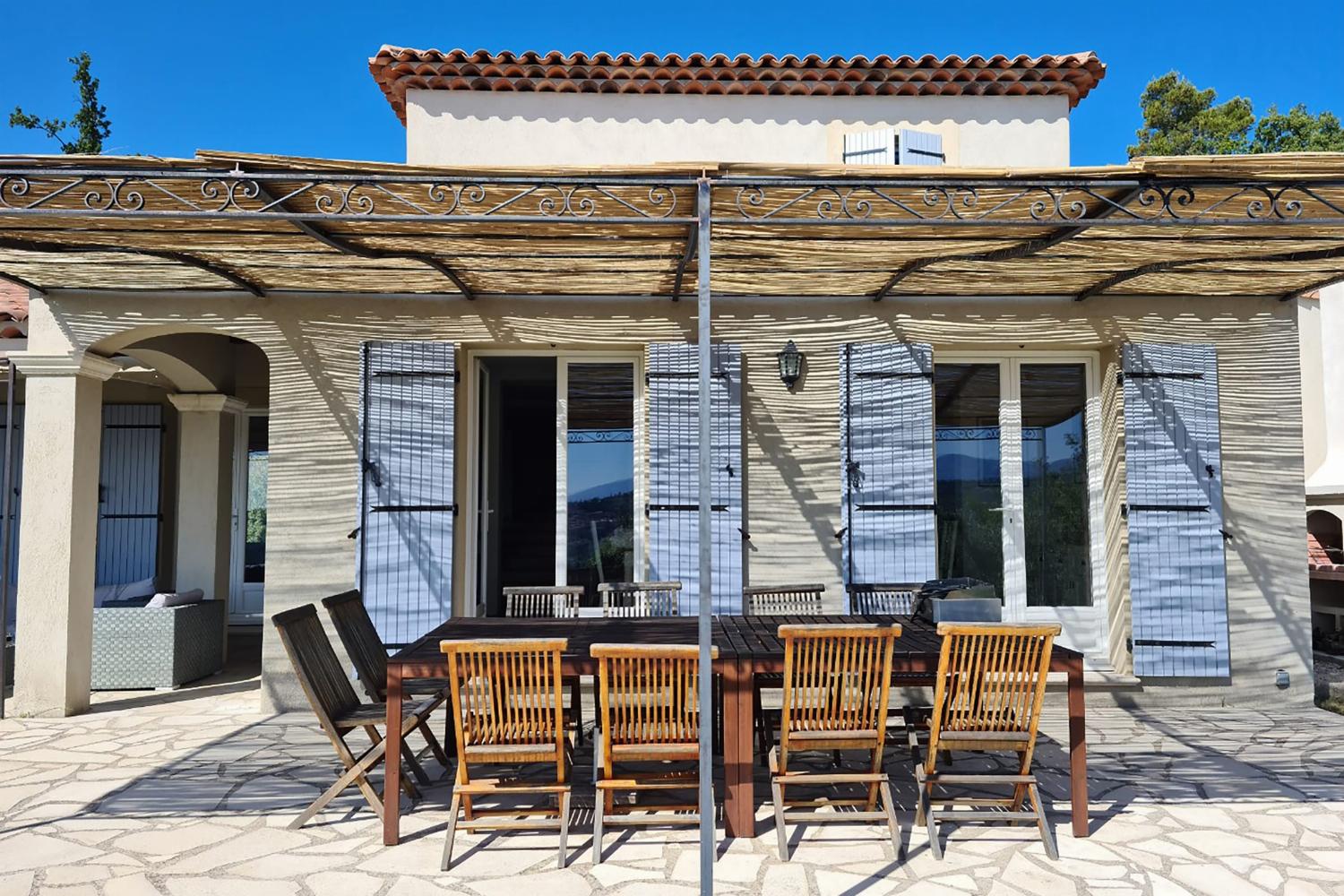 Shaded dining terrace