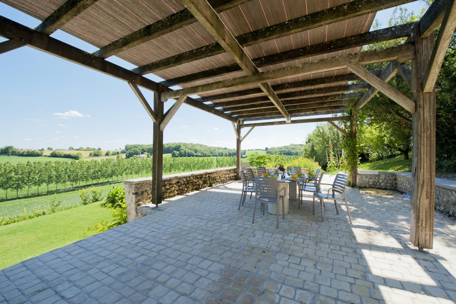 Shaded dining terrace