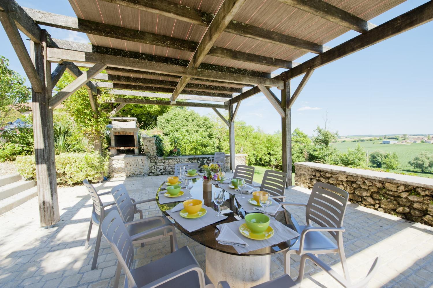 Shaded dining terrace