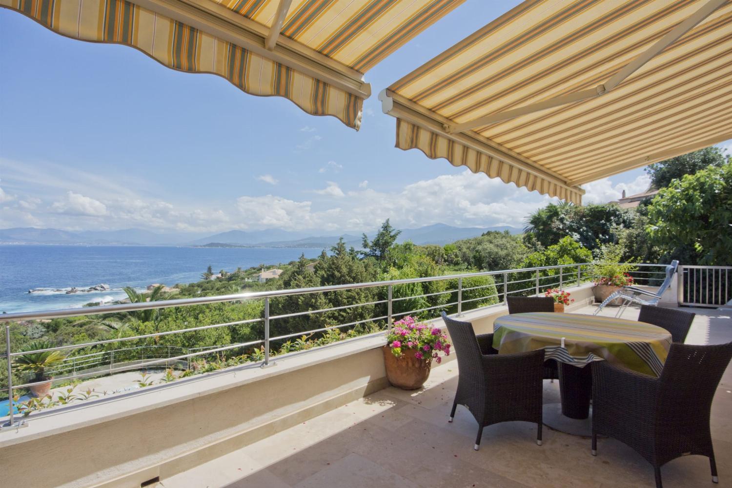 Shaded dining terrace