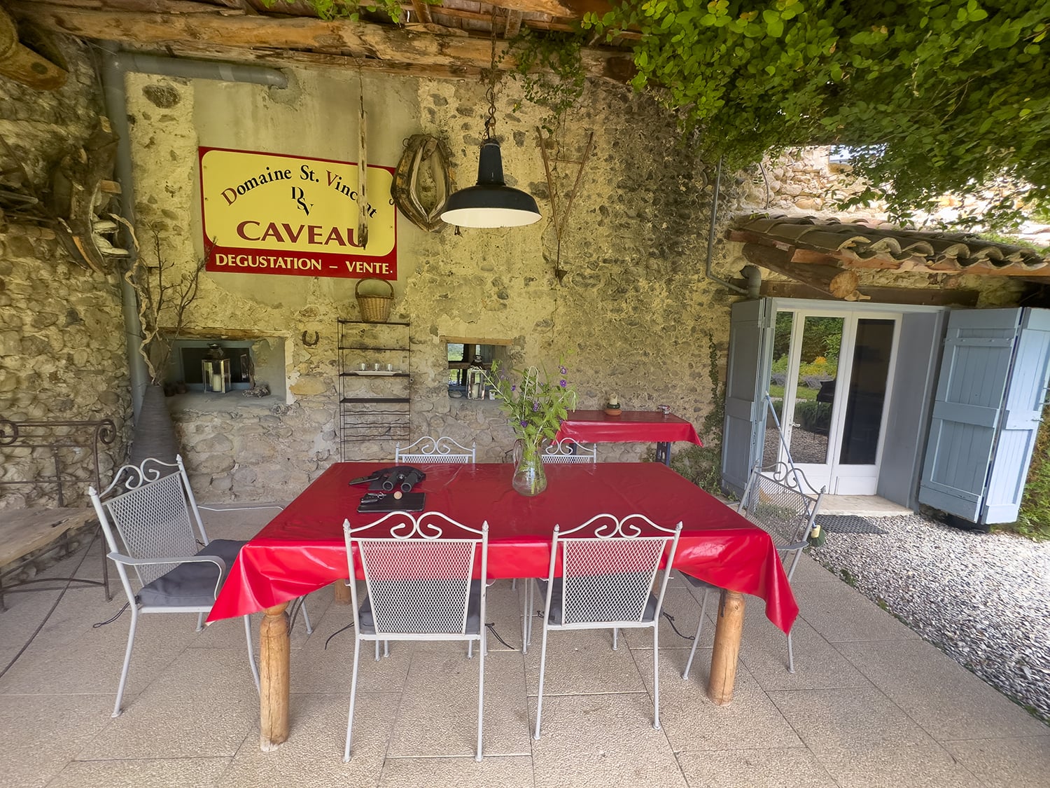 Shaded dining terrace