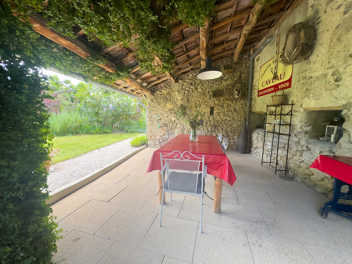 Shaded dining terrace