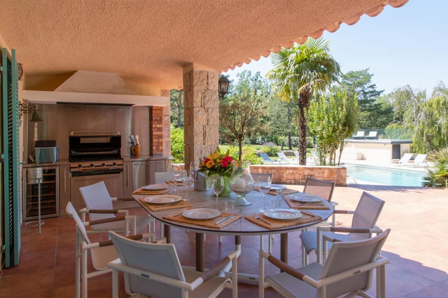 Shaded dining terrace