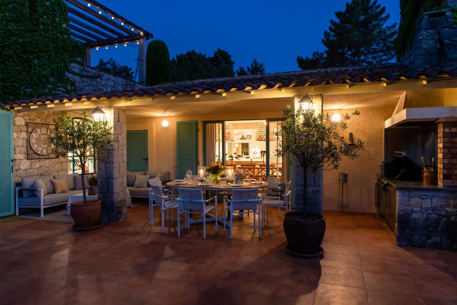 Shaded dining terrace