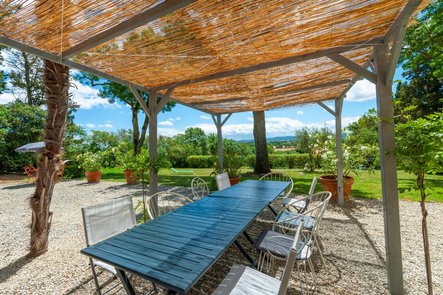 Shaded dining terrace